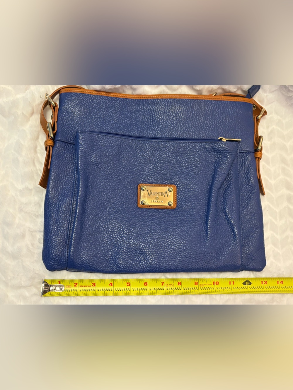 Valentina Leather Crossbody - Blue
